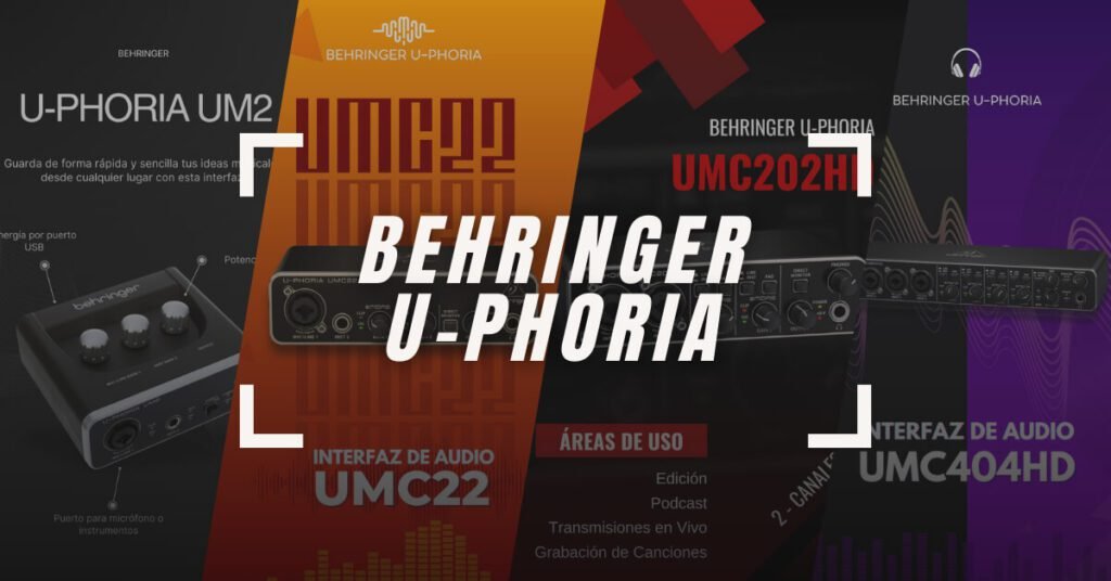 Interfaces de audio behringer u phoria en collage.
