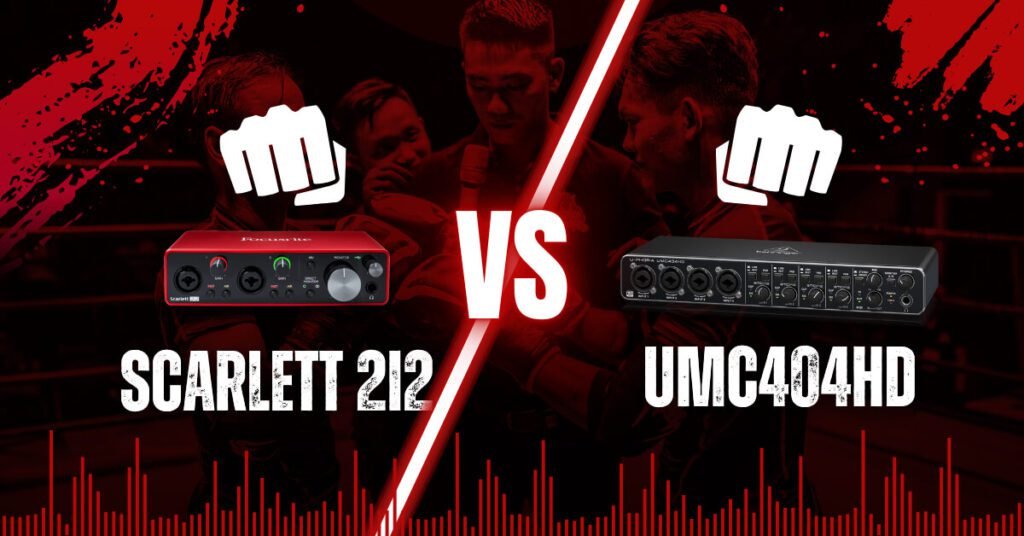 Interfaz focusrite 2i2 vs behringer umc404 hd
